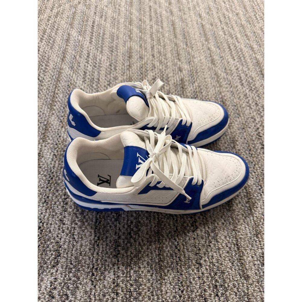Louis Vuitton Mens Blue & White #54 Sneakers Size 8.5 - Picture 7 of 9